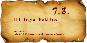 Tillinger Bettina névjegykártya